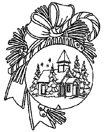 coloriage magnifique boule de noel avec son village